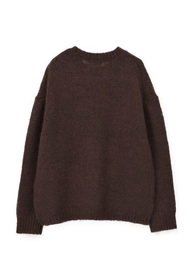 モヘアラメリリヤーンクルーネックニット 詳細画像 Brown 12
