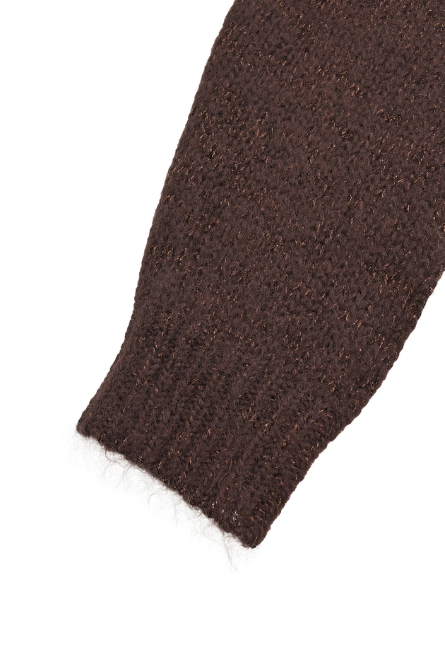 モヘアラメリリヤーンクルーネックニット 詳細画像 Brown 14
