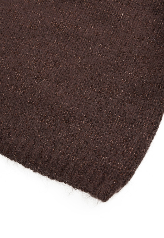 モヘアラメリリヤーンクルーネックニット 詳細画像 Brown 15