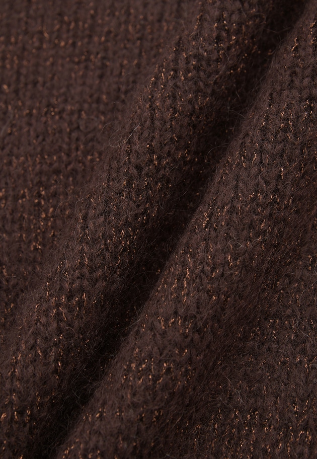 モヘアラメリリヤーンクルーネックニット 詳細画像 Brown 16