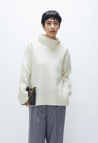 ウールカシミアダブルフェイスボトルネックニット