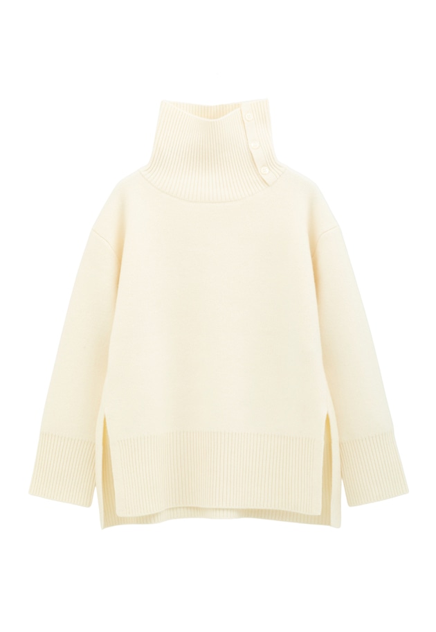 ウールカシミアダブルフェイスボトルネックニット 詳細画像 Offwhite 11