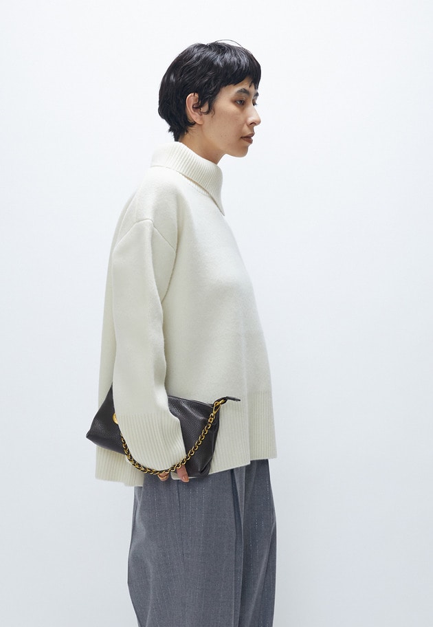 ウールカシミアダブルフェイスボトルネックニット 詳細画像 Offwhite 2