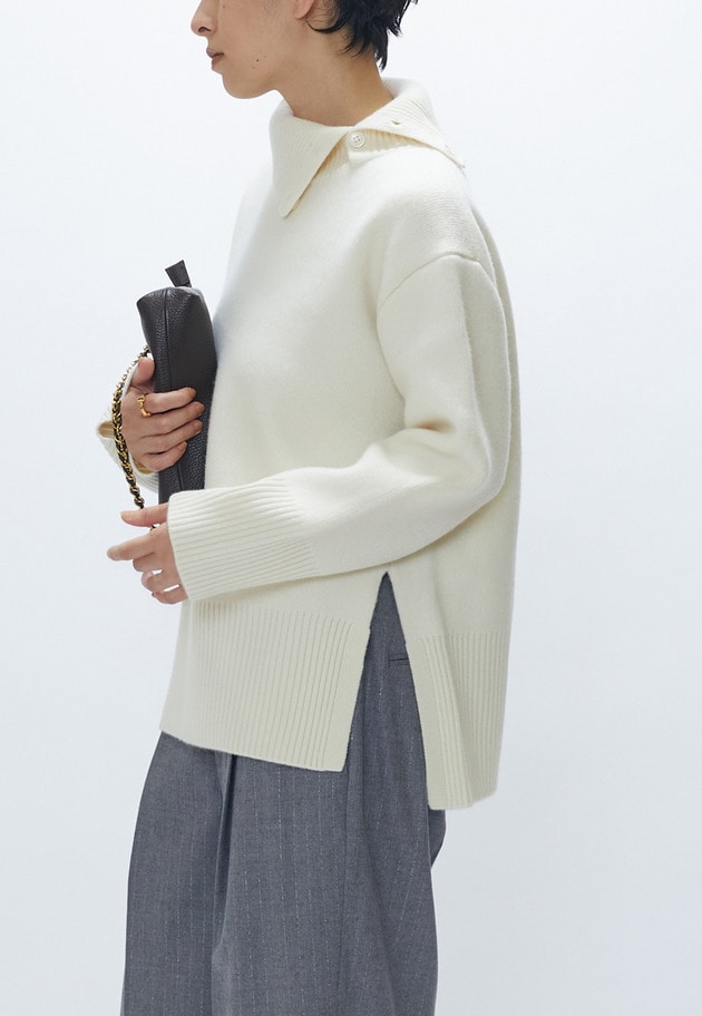 ウールカシミアダブルフェイスボトルネックニット 詳細画像 Offwhite 4