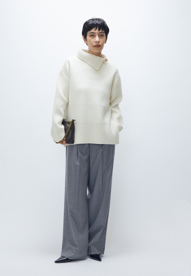 ウールカシミアダブルフェイスボトルネックニット 詳細画像 Offwhite 5