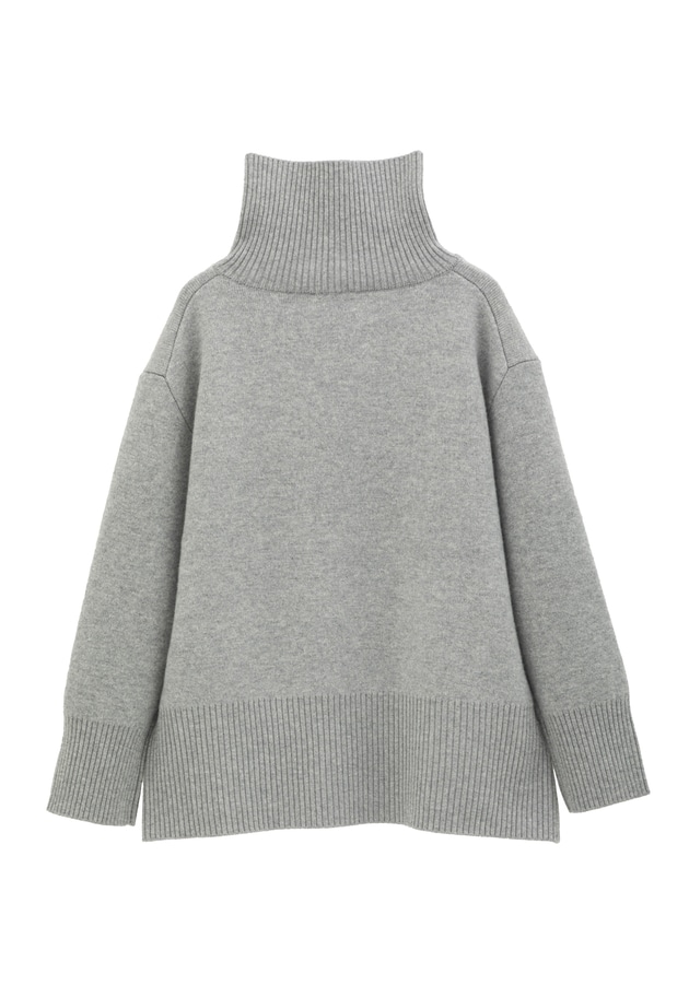 ウールカシミアダブルフェイスボトルネックニット 詳細画像 Light gray 12