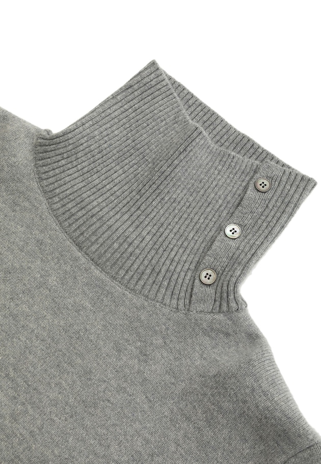 ウールカシミアダブルフェイスボトルネックニット 詳細画像 Light gray 13