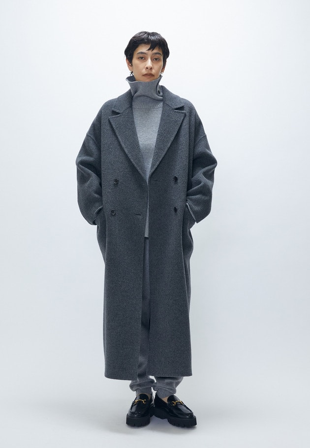 ウールカシミアダブルフェイスボトルネックニット 詳細画像 Light gray 6