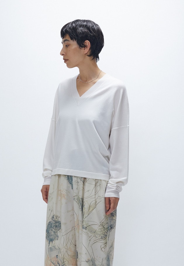 スーパーファインＶネックプルオーバー 詳細画像 Offwhite 2