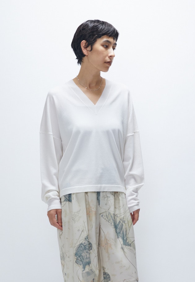 スーパーファインＶネックプルオーバー 詳細画像 Offwhite 3