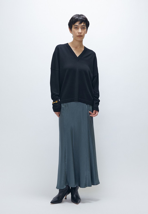 スーパーファインＶネックプルオーバー 詳細画像 Black 6