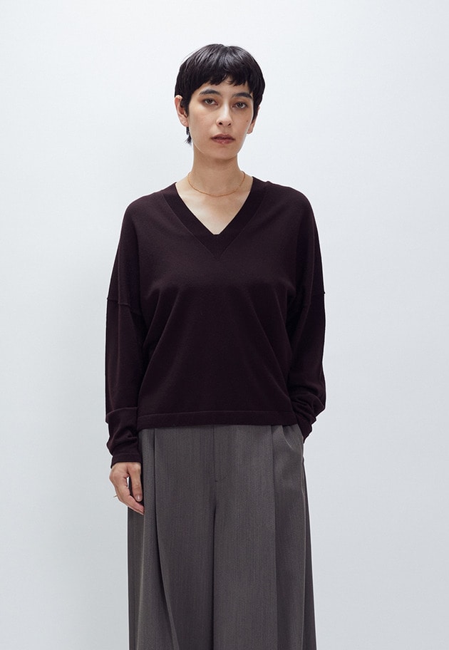 スーパーファインＶネックプルオーバー 詳細画像 Bordeaux 2