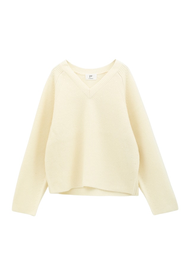 ウールナイロン畦Vネックプルオーバー 詳細画像 Offwhite 6