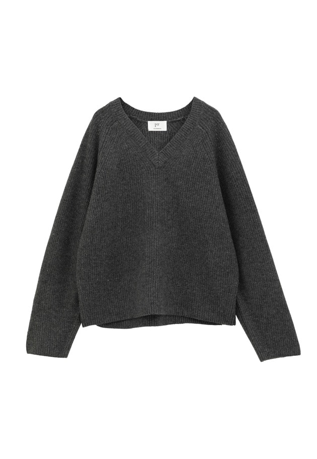 ウールナイロン畦Vネックプルオーバー 詳細画像 Charcoal 6