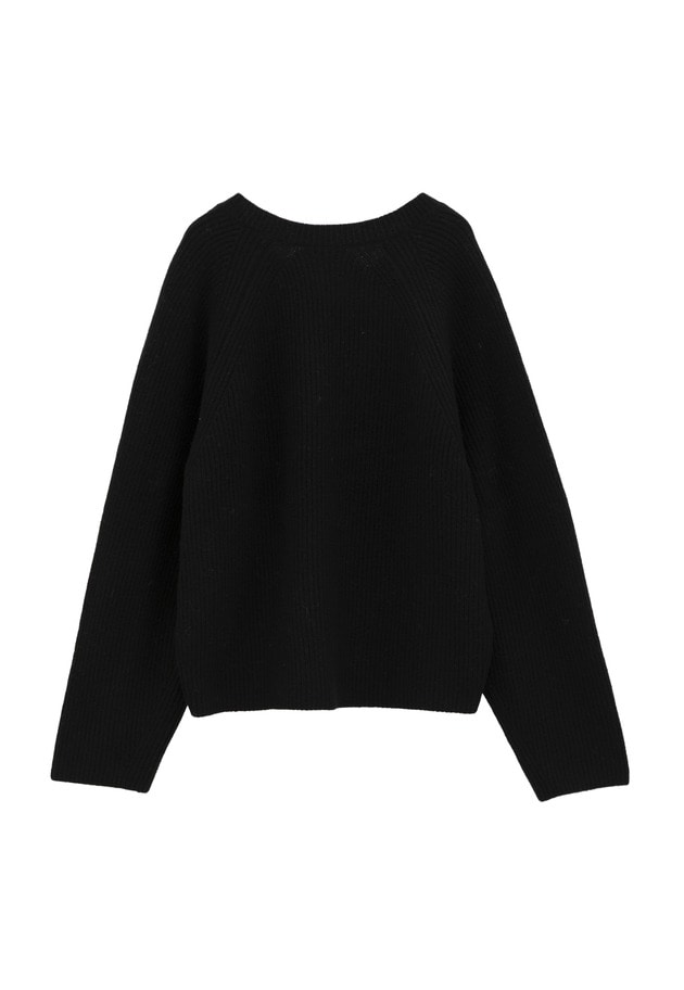 ウールナイロン畦Vネックプルオーバー 詳細画像 Black 2