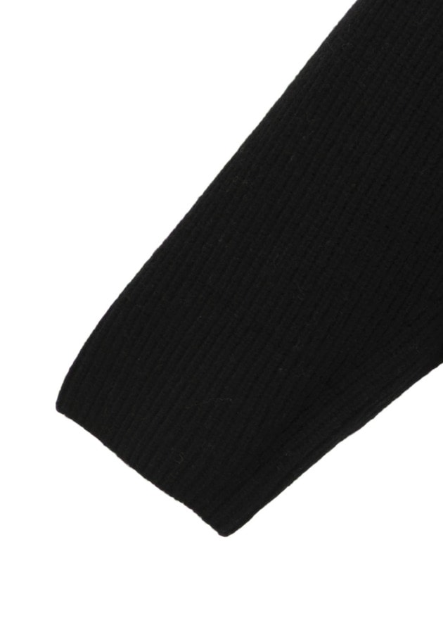 ウールナイロン畦Vネックプルオーバー 詳細画像 Black 4