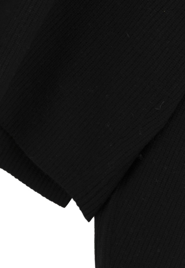 ウールナイロン畦Vネックプルオーバー 詳細画像 Black 5