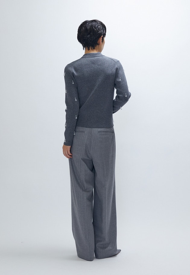 フラワービジューニットシャツ 詳細画像 Charcoal 6