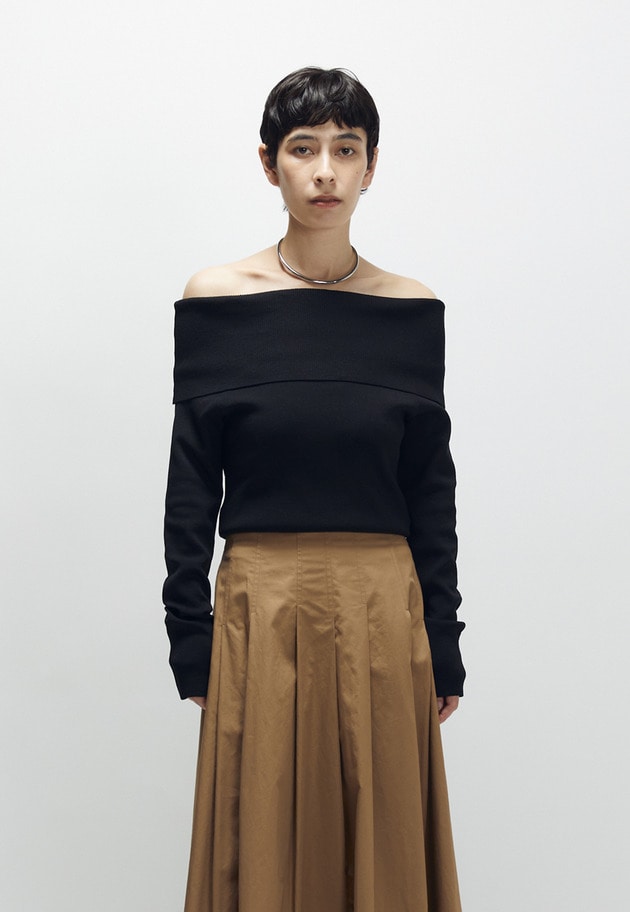 オフショルダープルオーバー 詳細画像 Black 2