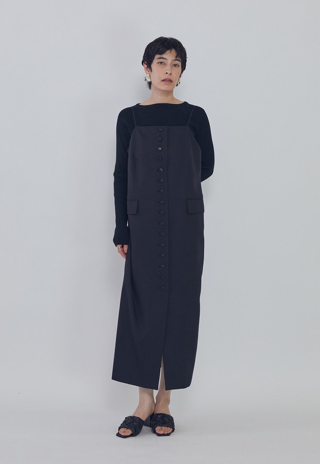 フロントボタンワンピース 詳細画像 Black 2