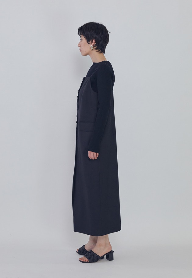 フロントボタンワンピース 詳細画像 Black 4