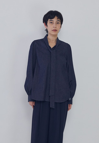 【予約】ライトデニムボウタイブラウス