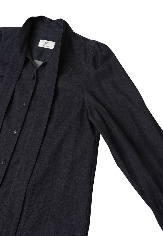 ライトデニムボウタイブラウス 詳細画像 Indigo 16