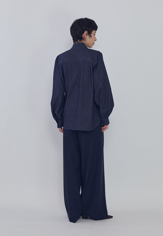 【予約】ライトデニムボウタイブラウス 詳細画像 Indigo 4