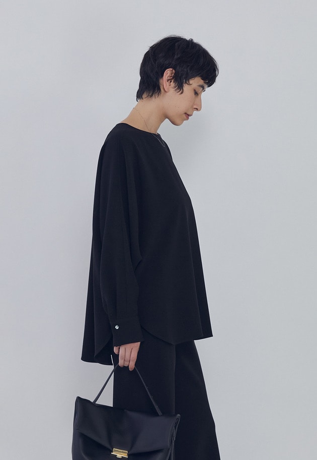 ダブルクロスドルマンブラウス 詳細画像 Black 2