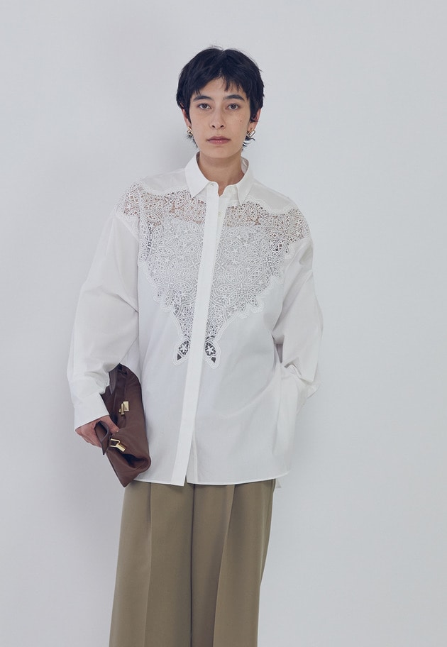 ケミカルレースシャツ 詳細画像 White 2