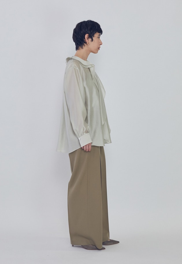 ラッフルＶネックブラウス 詳細画像 Beige 4