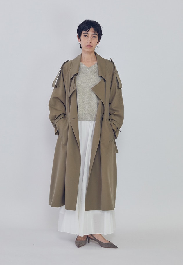 ウールギャバジントレンチコート 詳細画像 Khaki 1
