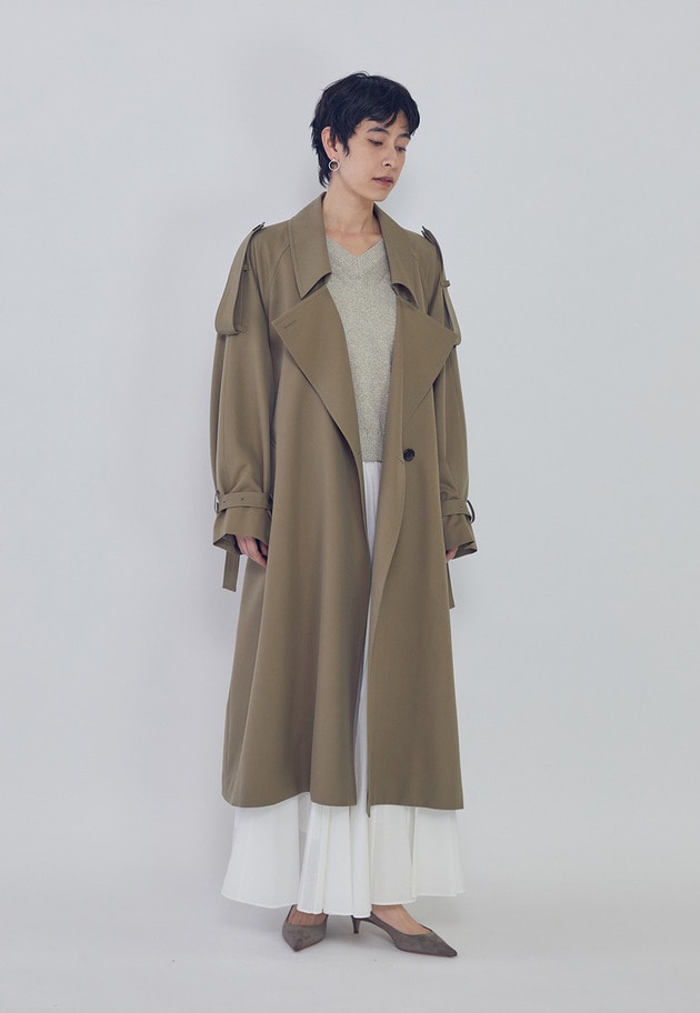 ウールギャバジントレンチコート 詳細画像 Khaki 3