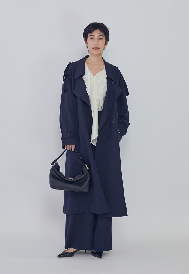 ウールギャバジントレンチコート 詳細画像 Navy 2