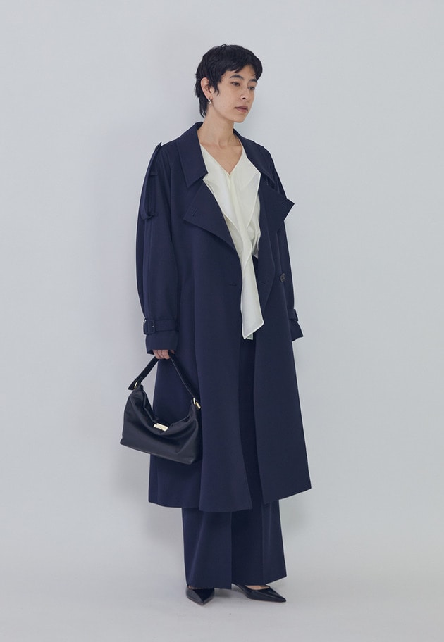 ウールギャバジントレンチコート 詳細画像 Navy 3