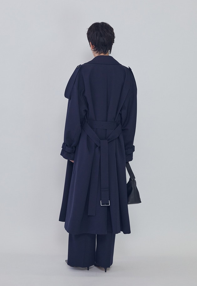 ウールギャバジントレンチコート 詳細画像 Navy 5