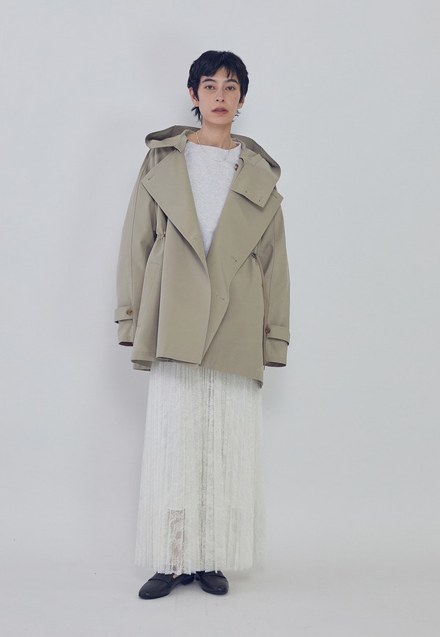 ＜VACHEMENT&times;1er Arrondissement＞別注リサイクルシェルタフタショートトレンチコート 詳細画像 Beige 3