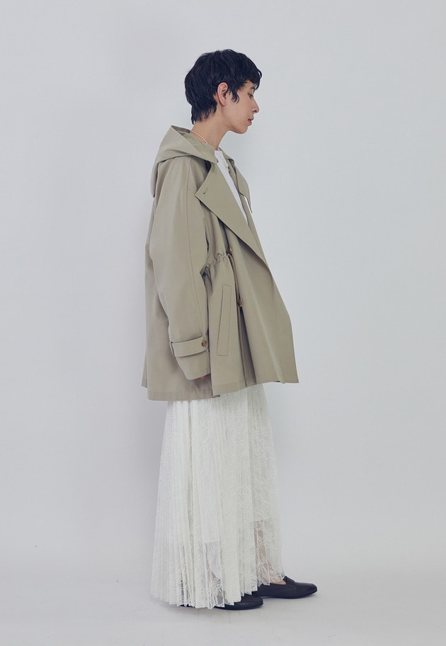 ＜VACHEMENT&times;1er Arrondissement＞別注リサイクルシェルタフタショートトレンチコート 詳細画像 Beige 4