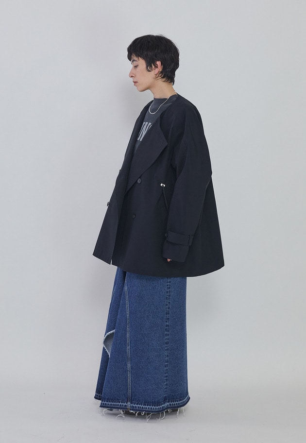 ＜VACHEMENT&times;1er Arrondissement＞別注リサイクルシェルタフタショートトレンチコート 詳細画像 Navy 4