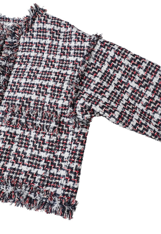 TORNIERフリンジツイードジャケット 詳細画像 Navy 12