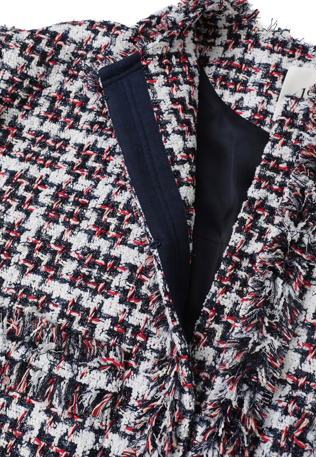 TORNIERフリンジツイードジャケット 詳細画像 Navy 13