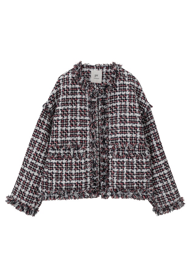 TORNIERフリンジツイードジャケット 詳細画像 Navy 8