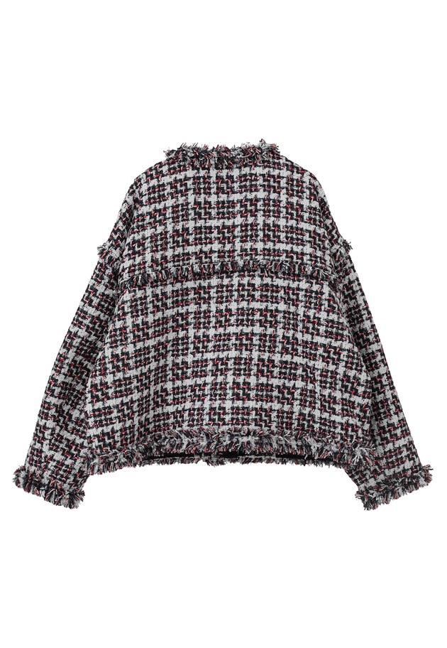 TORNIERフリンジツイードジャケット 詳細画像 Navy 9