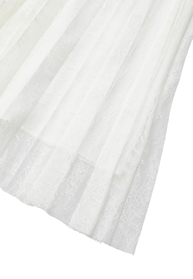 レースアコーディオンスカート 詳細画像 White 15