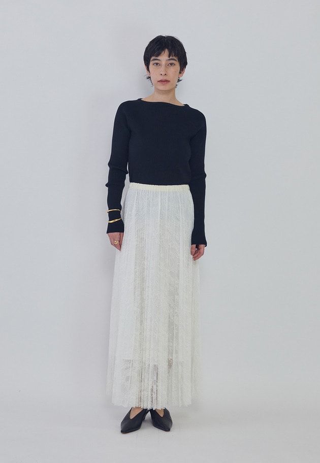レースアコーディオンスカート 詳細画像 White 2