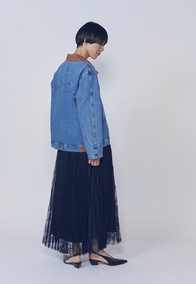 レースアコーディオンスカート 詳細画像 Black 4