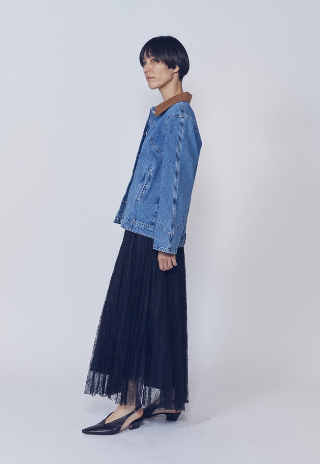 レースアコーディオンスカート 詳細画像 Black 5