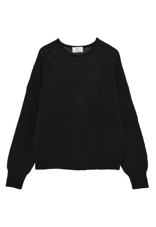 ウールモヘア畦ニットプルオーバー