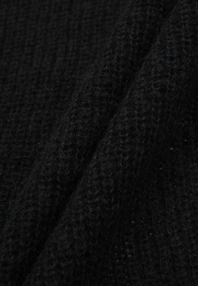 ウールモヘア畦ニットプルオーバー 詳細画像 Black 2