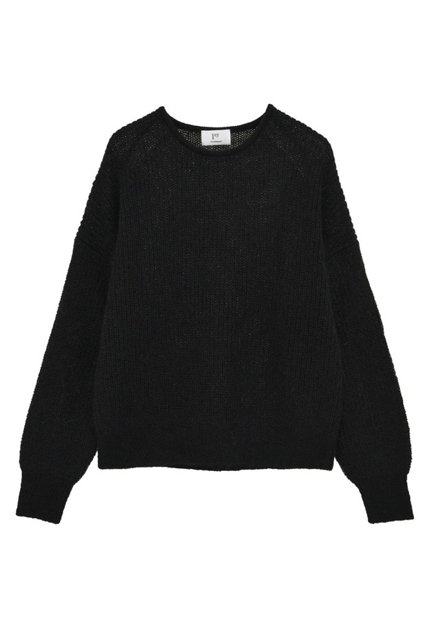 ウールモヘア畦ニットプルオーバー 詳細画像 Black 5